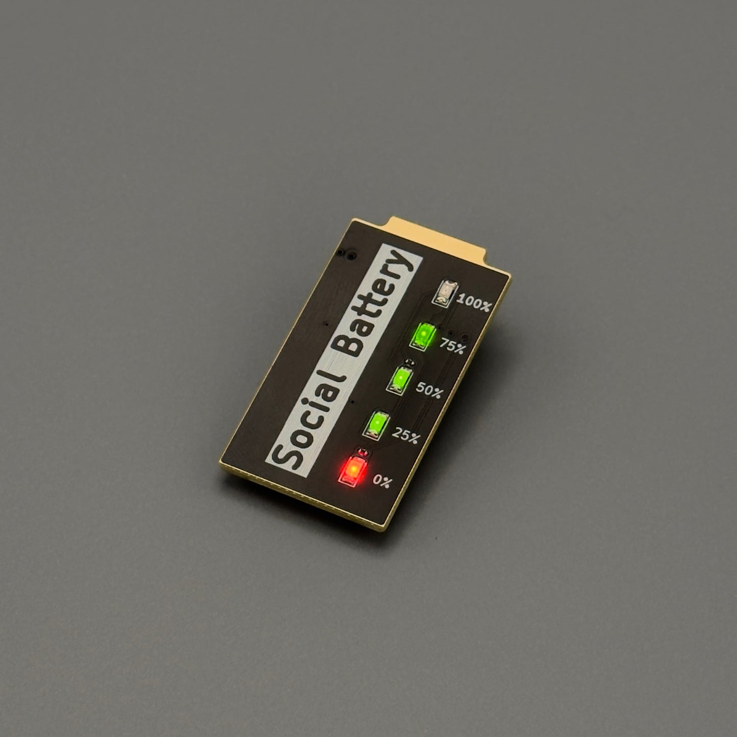 Social Battery Pin Badge