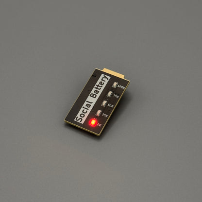 Social Battery Pin Badge