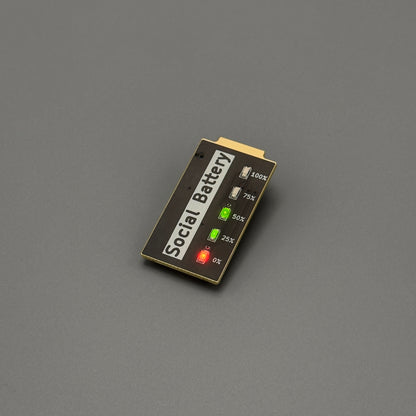 Social Battery Pin Badge